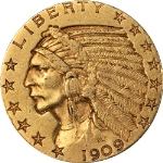 1909-P Indian Gold $5 Choice XF+ Nice Eye Appeal Nice Strike