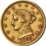 1853-P Liberty Gold $2.50 Nice AU/BU Nice Eye Appeal Strong Strike