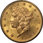 1900-S Liberty Gold $20 PCGS MS62 Nice Eye Appeal Strong Strike