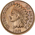 1860 Indian Cent - Pointed Bust