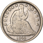 1840-O Seated Liberty Dime - No Drapery