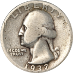 1937-P Washington Quarter - Doubled Die Obverse