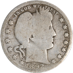 1892-O Barber Quarter