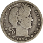 1893-O Barber Quarter