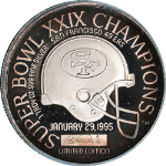 1995 Enviromint 1 Ounce Silver Super Bowl 29 Champions: SF 49ers - #2621 OGP COA