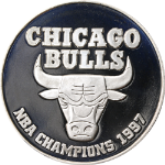 1997 Highland Mint 1 Ounce Silver - Chicago Bulls: B2B Champions - #2727 OGP COA