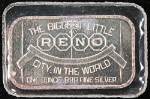 Vintage 1 Oz Silver Bar - Reno: Biggest Little City in the World 4pc Lot 999Fine