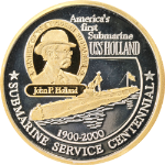 Submarine Service Cent. 1 Oz Silver Round Gilded - USSS Pride Runs Deep 999 Fine