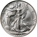 1985 DC Daniel Carr Overstruck Silver Eagle Design ANACS MS69 - STOCK