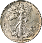 1937-D Walking Liberty Half Choice BU++ Superb Eye Appeal Strong Strike