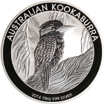 2014 Australia 10 Ounce Silver $10 Kookaburra 999 Fine - Capsule