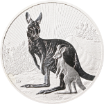 2023 Australia 10 Ounce Silver $10 Kangaroo & Joey 999 Fine - Capsule