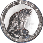 2017 Canada 10 Ounce Silver $50 Grizzly Bear - BU - 9999 Fine - Capsule