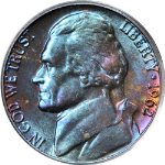 1962 Jefferson Nickel PCGS Genuine - Artificial Color?