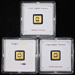 Geiger Edelmetalle 1 Gram 9999 Fine Gold Square 3pc Lot - OGP Assay