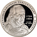 2006-P Ben Franklin Founding Father Commem Silver Dollar $1 NGC PF70 UCAM STOCK