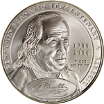 2006-P Ben Franklin Founding Father Commem Silver Dollar $1 NGC MS70 STOCK