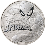 2017 Tuvalu 1 Ounce Silver $1 Marvel Spider-Man 9999 Fine - Capsule &amp; Pouch