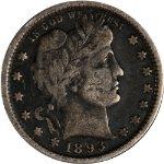 1893-P Barber Quarter