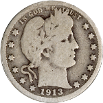 1913-P Barber Quarter