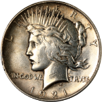 1921-P Peace Dollar - Cleaned