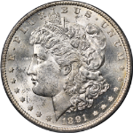 1891-S Morgan Silver Dollar PCGS MS63 Blast White Great Eye Appeal