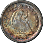 1848-P Seated Liberty Half Dime 'Large Date' Choice BU Superb Eye Appeal