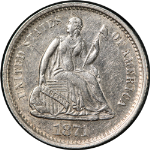 1871-S Seated Liberty Half Dime Choice AU/BU Great Eye Appeal Nice Strike