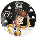 2023 Solomon Islands 1 Ounce Silver $5 Disney Toy Story Woody Colorized 999 Fine