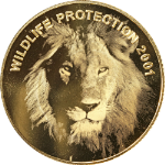 2001 Zambia 1 Ounce Gold 4000 Kwacha Wildlife Lion Hologram 999 Fine Capsule