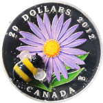 2012 Canada Silver $20 - Glass Bumblebee & Aster - OGP & COA