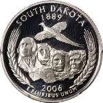 2006-S Silver Proof Quarter - South Dakota - PCGS PR70 DCAM State Flag Label