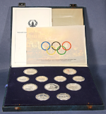 1980 Russia Moscow Olympic 28pc Silver PF Set - 20.24 ASW - OGP &amp; COA Complete