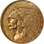 1911-D Indian Gold $2.50 NGC AU58 Key Date Nice Eye Appeal Nice Strike