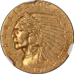 1911-D Indian Gold $2.50 NGC AU58 Key Date Nice Eye Appeal Strong Strike