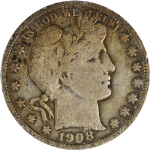 1908-P Barber Half Dollar