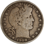 1908-D Barber Half Dollar