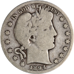 1894-S Barber Half Dollar