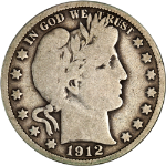 1912-P Barber Half Dollar