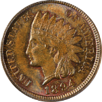 1894 Indian Cent ANACS MS64 BRN Superb Eye Appeal Strong Strike