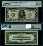 FR. 2212-J $1000 1934-A Federal Reserve Note Kansas City J-A Block PMG AU50 EPQ