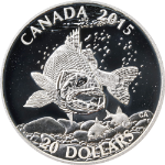 2015 Canada Silver $20 Proof - NAS: Walleye - 999 Fine OGP/COA