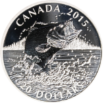 2015 Canada Silver $20 Proof - NAS: Largemouth Bass - 999 Fine OGP/COA