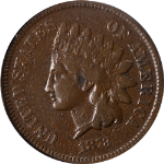 1873 Indian Cent Closed 3 ANACS F15 Great Eye Appeal