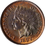 1882 Indian Cent ANACS MS63 RB Nice Eye Appeal Nice Strike