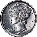 1920-S Mercury Dime Partial Bands Choice AU/BU Great Eye Appeal Strong Strike