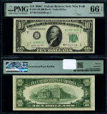 FR. 2013 B $10 1950-C Federal Reserve Note New York B-H Block Gem PMG CU66 EPQ