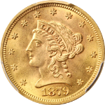 1879-P Liberty Gold $2.50 PCGS MS65 Superb Eye Appeal Strong Strike