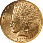 1912-S Indian Gold $10 NGC AU58 Nice Eye Appeal Nice Strike