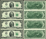 FR. 1935 A* $2 1976 FRN Boston A-* Block Ch CU Star - 4 Note Uncut Sheet